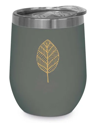 Edelstahl Thermo Becher 'Blatt' - Pure Collection