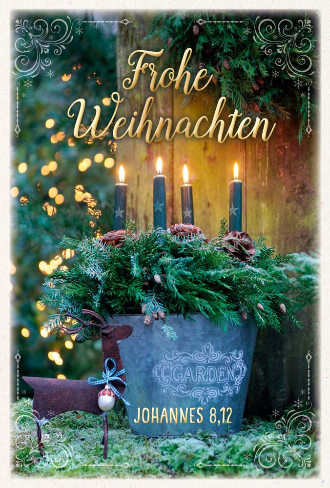 Doppelkarte Weihnachten Johannes 8,12