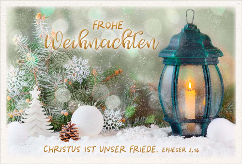 Doppelkarte Weihnachten Christus ist euer Friede