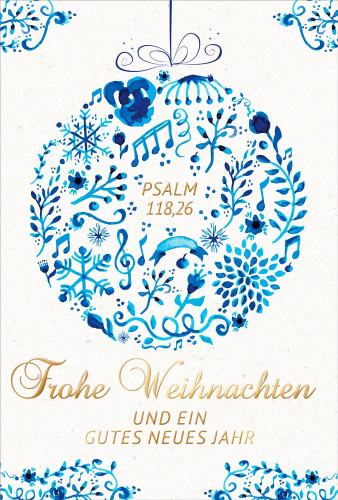 Postkarte Weihnachten Kugel Psalm 118,26