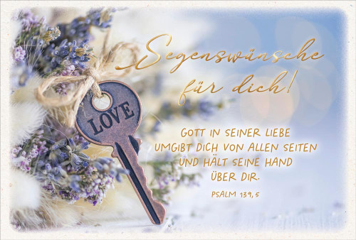 Postkarte Geburtstag Love Schlüssel