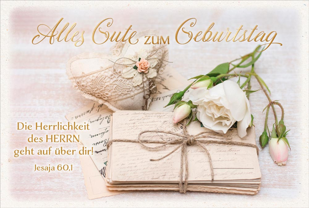 Postkarte Geburtstag Vintage Postkartenstapel gebunden