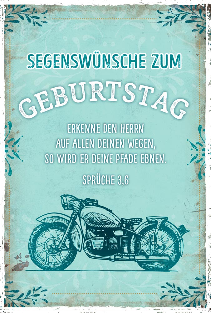 Postkarte Geburtstag Motorad