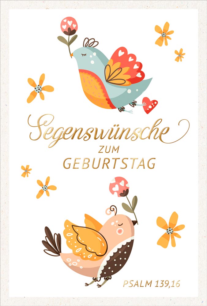 Postkarte Geburtstag Zwei Vögel