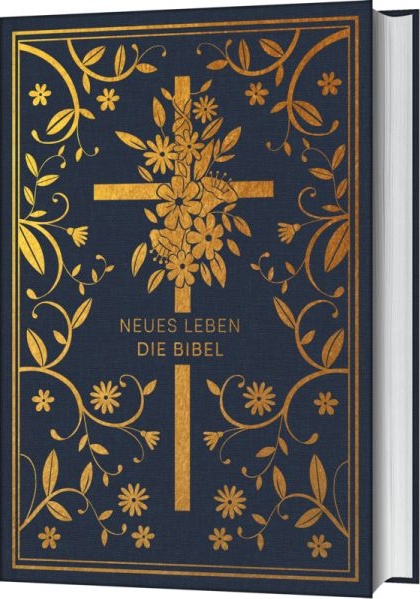 Neues Leben Bibel - Golden Grace Edition - Einspaltig - Marineblau