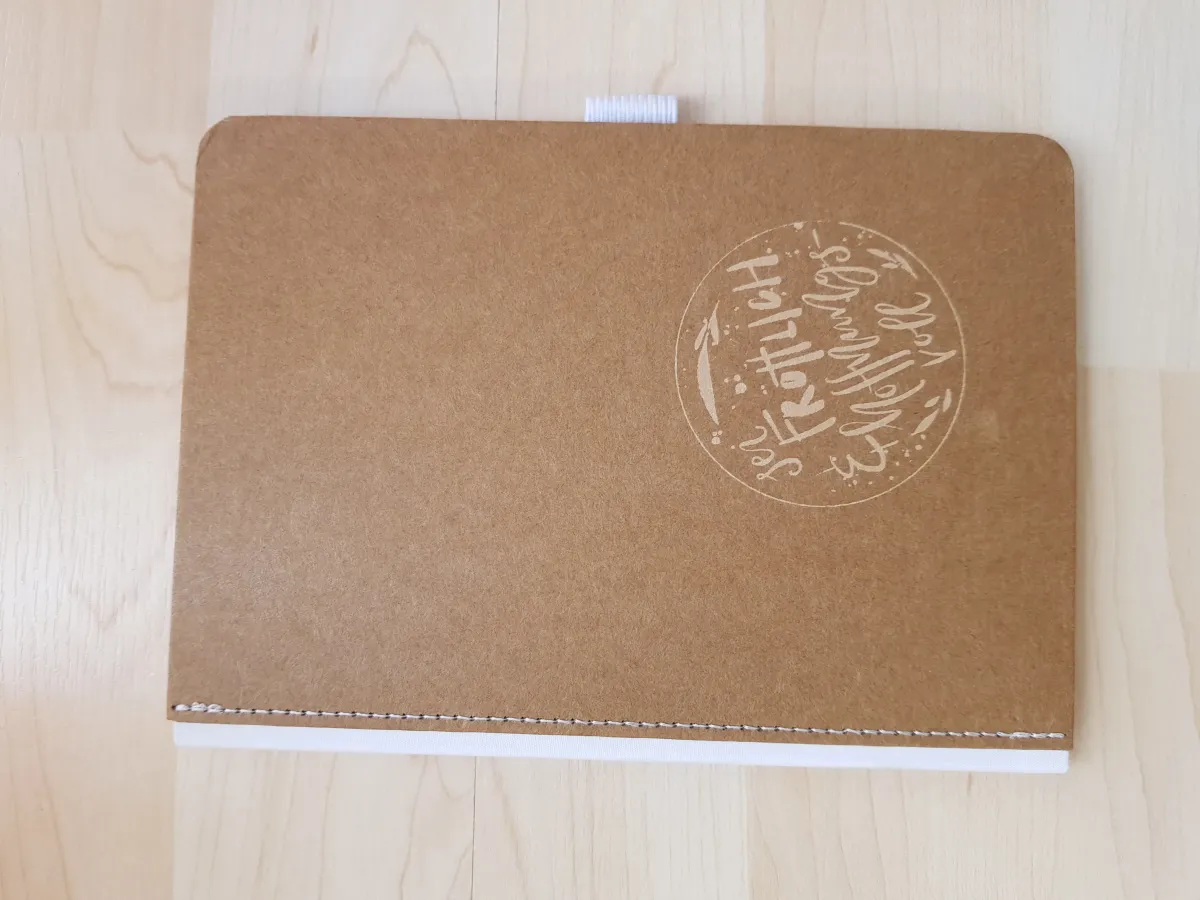 Notizbuch Mocca - Sei fröhlich und hoffnungsvoll