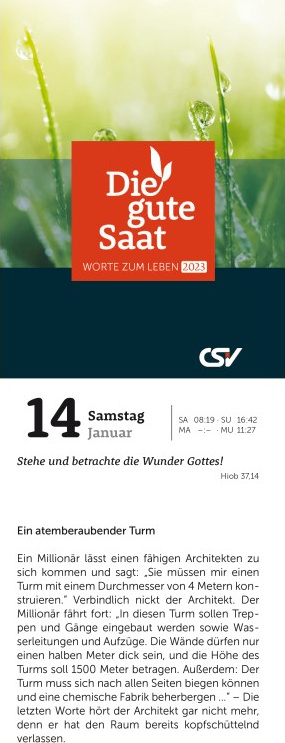 Die gute Saat Abreisskalender - Kleinformat