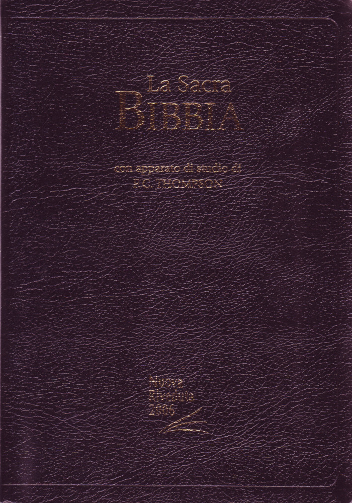 ITALIENISCH, BIBEL NUOVA RIVEDUTA, THOMPSON, FIBROLEDER, GOLDSCHNITT, GRIFFREGISTER, SCHWARZ