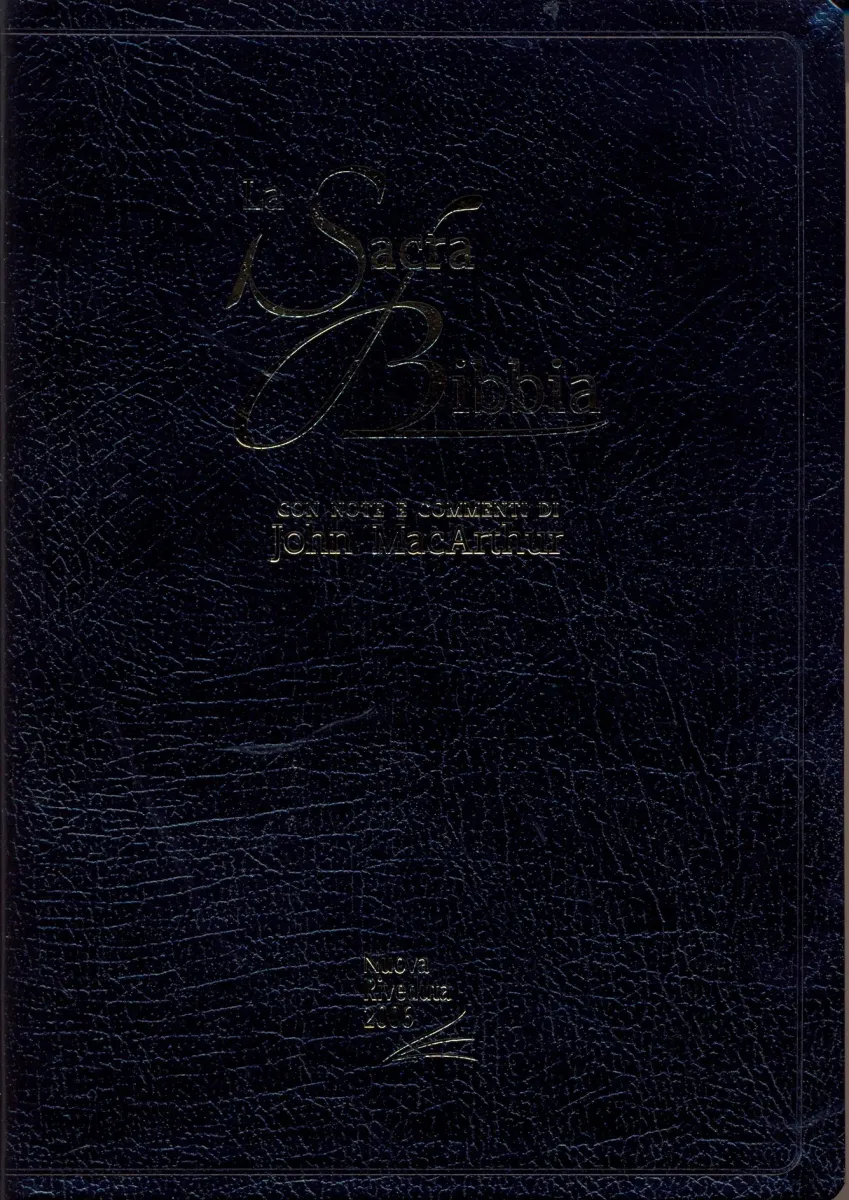 ITALIENISCH, BIBEL NUOVA RIVEDUTA, MACARTHUR, BIEGSAMES FIBROLEDER, GOLDSCHNITT, SCHWARZ