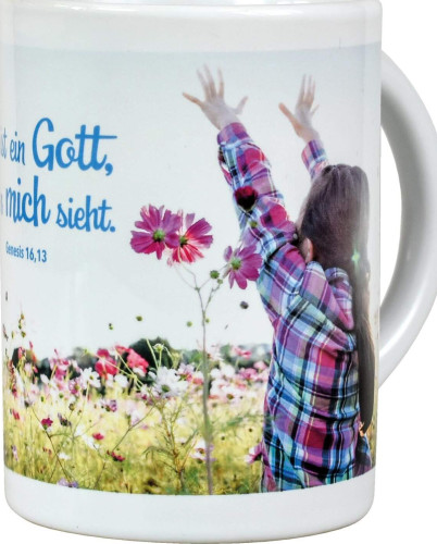 Du bist ein Gott, der mich sieht - Foto-Motiv - Tasse - Jahreslosung 2023, Fassungsvermögen 0,3 l