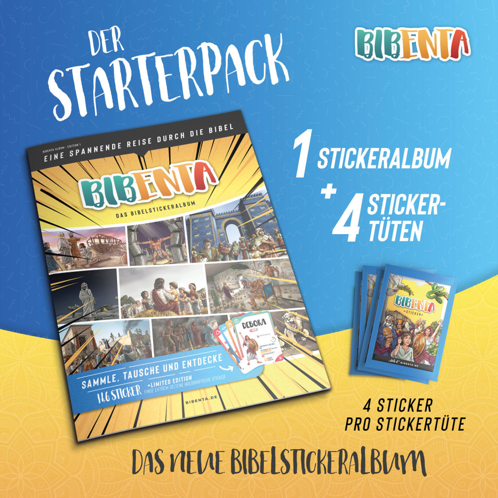 Bibelstickeralbum Starter-Set (10er Pack) - inkl. 2 Dispenser (960 Sticker)