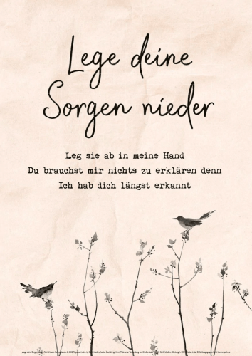 Lege deine Sorgen nieder - A3 Poster