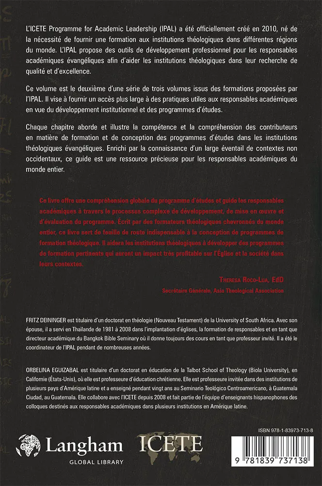 Direction académique dans la formation théologique (La) - Volume 2: Conception et gestion de...